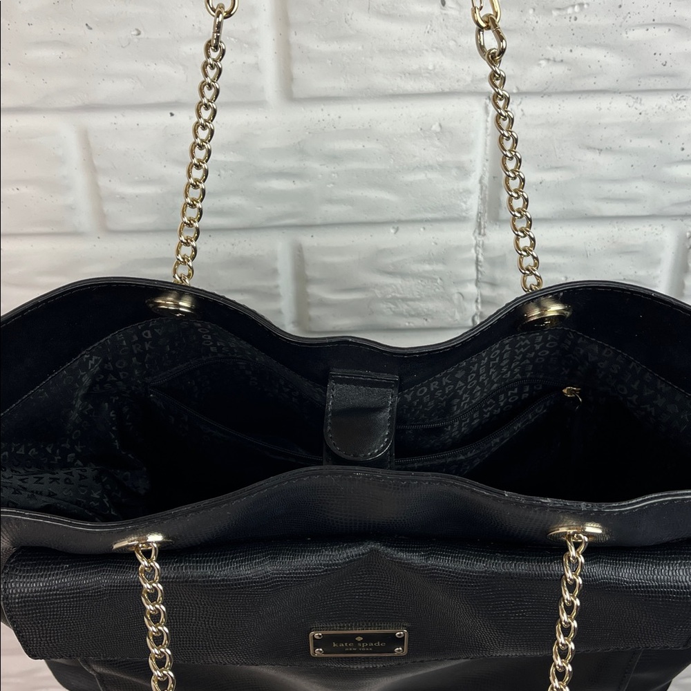 KATE SPADE EMBOSSED ANIMAL PRINT COW SAFFIANO LEATHER LARGE TOTE GOLD ACCENT - Picture 15 of 17